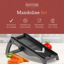 Gustuine Mandoline Keukensnijder - Multifunctionele Groentesnijder & Frietsnijder - Rasp & Kaasrasp - Incl. E-Book -Keukenbarbecue 1200x1200 851