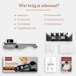 Gustuine Mandoline Keukensnijder - Multifunctionele Groentesnijder & Frietsnijder - Rasp & Kaasrasp - Incl. E-Book -Keukenbarbecue 1200x1200 859