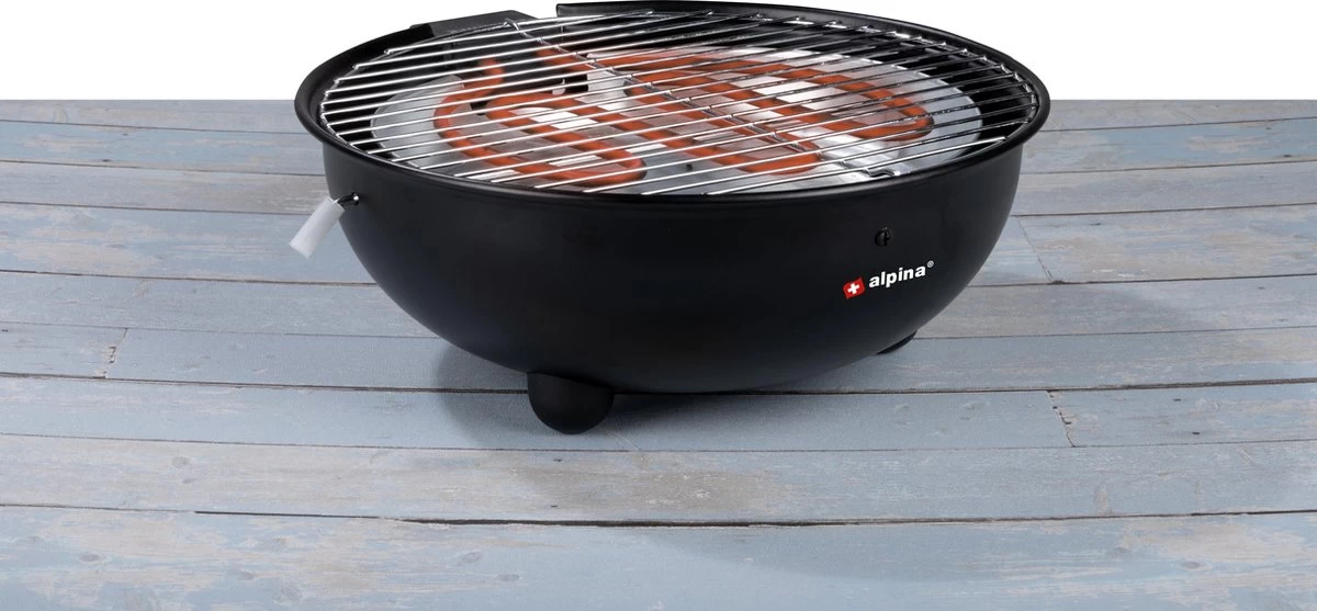 Alpina Elektrische BBQ - Tafel-Barbecue - Geen Rook - Binnen Barbecueën - 1250W - Ø 30 Cm - Zwart 10 Alpina Elektrische BBQ - Tafel-Barbecue - Geen Rook - Binnen Barbecueën - 1250W - Ø 30 Cm - Zwart - Afbeelding 8