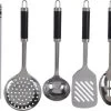 Excellent Houseware 7-delige RVS Keukengereedschap Met Houder - Schuimspaan, Spaghettilepel, Soeplepel, Opscheplepel, Serveerlepel, Vierkante Spatel Met Kartelrand -Keukenbarbecue 1200x583