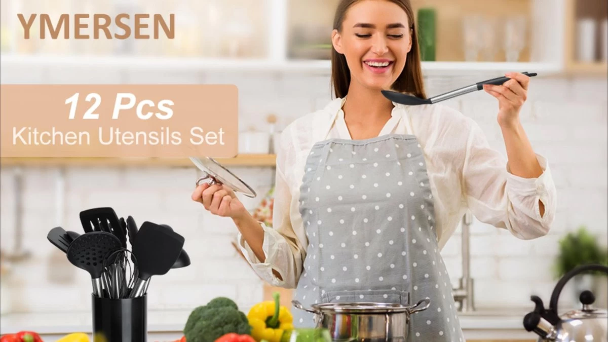 Merkloos Keukengerei Set Met Houder 12-delig - Siliconen – Ophangbaar - Antiaanbak Laag – Hittebestendig En BPA Vrij - Zwart 11 Merkloos Keukengerei Set Met Houder 12-delig - Siliconen – Ophangbaar - Antiaanbak Laag – Hittebestendig En BPA Vrij - Zwart - Afbeelding 9