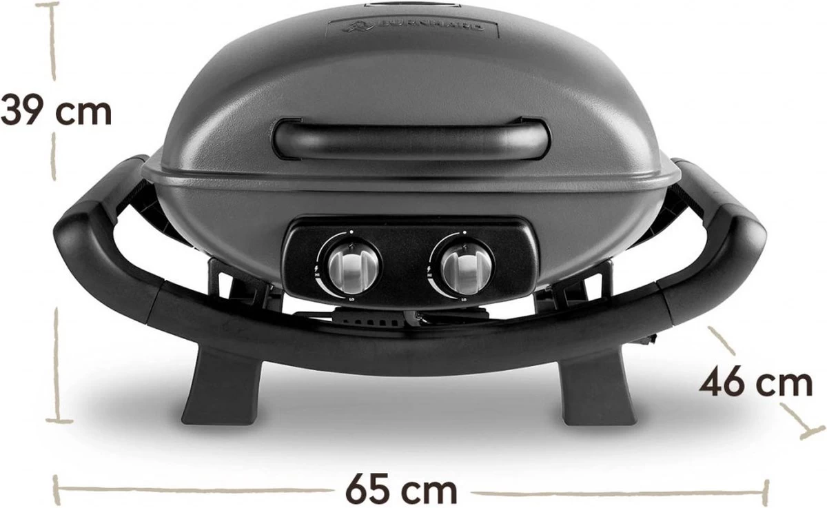 Burnhard Draagbare 2-Branders Gasbarbecue - Afdekhoes - BBQ Wayne 4 Burnhard Draagbare 2-Branders Gasbarbecue - Afdekhoes - BBQ Wayne - Afbeelding 2