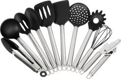 Maison Kitchenware - Keukenset 10 Stuks RVS/Siliconen Inclusief Houder - BPA Vrij -Keukenbarbecue 1200x781