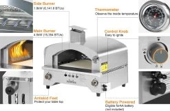 Bighorn Outdoor Edelstaal Gas Pizza Oven - Draagbare Gas Barbecue - Edelstaal -Model SRGG20001 -Keukenbarbecue 1200x787 1