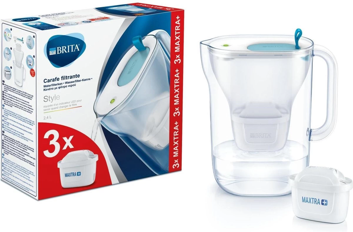 BRITA - Waterfilterkan Style Cool - Blauw - 2,4L + 3 MAXTRA+ Waterfilterpatronen 16 BRITA - Waterfilterkan Style Cool - Blauw - 2,4L + 3 MAXTRA+ Waterfilterpatronen - Afbeelding 14