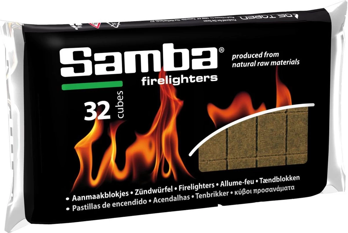 Samba Aanmaakblokjes Bruin (32 Stuks) - Milieuvriendelijk 3 Samba Aanmaakblokjes Bruin (32 Stuks) - Milieuvriendelijk