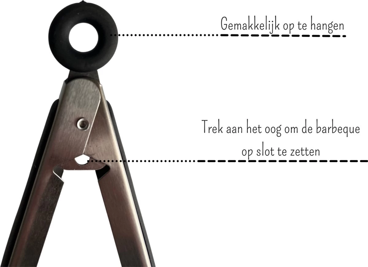 Merkloos RVS - Vleestang - BBQ Tang - Barbecue Accessoires - Keuken Tang - Anti Slip Handvat Met Slot - Salade Tang - 7 Merkloos RVS - Vleestang - BBQ Tang - Barbecue Accessoires - Keuken Tang - Anti Slip Handvat Met Slot - Salade Tang - - Afbeelding 5
