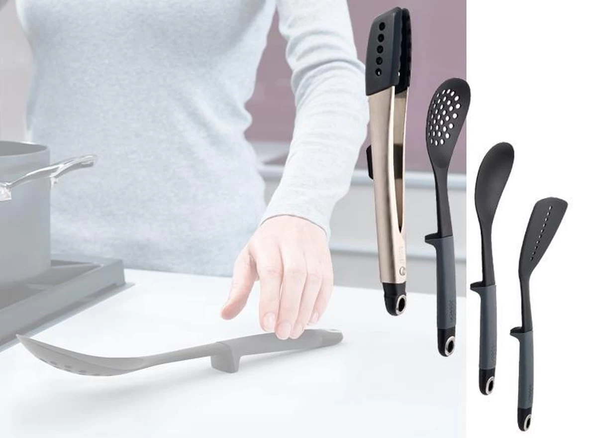 Joseph Joseph Elevate Keukenhulpen - Spatel - Schuimspaan - Pollepel - Lepel - Hittebestendig Tot 200°C - Grijs 5 Joseph Joseph Elevate Keukenhulpen - Spatel - Schuimspaan - Pollepel - Lepel - Hittebestendig Tot 200°C - Grijs - Afbeelding 3