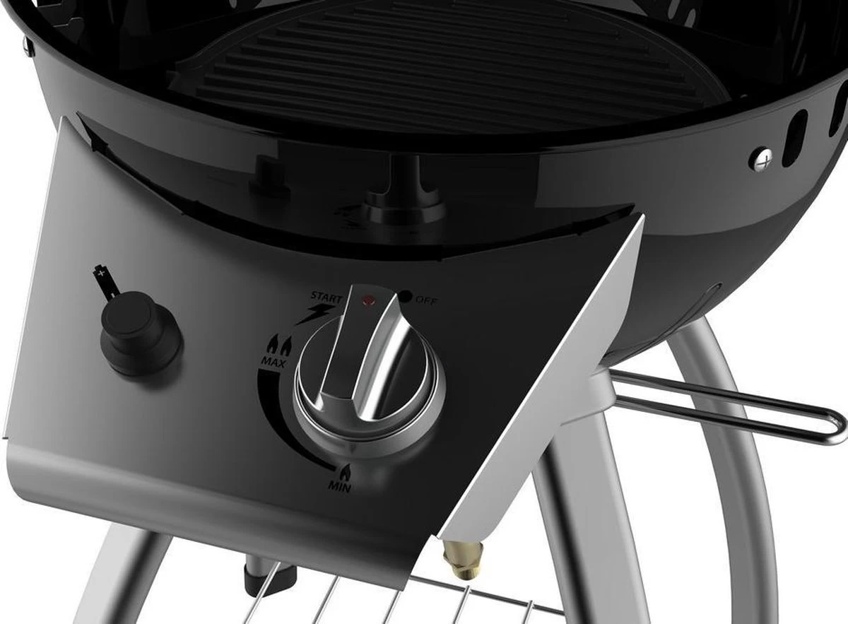 Accente Outdoor Gas BBQ - ø 45 Cm- Inclusief Grillplaat & Gasslang - Zwart 6 Accente Outdoor Gas BBQ - ø 45 Cm- Inclusief Grillplaat & Gasslang - Zwart - Afbeelding 4