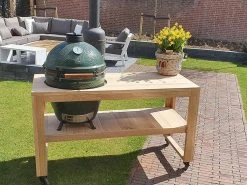BBQ Tafel - Geschikt Voor Big Green Large/Bastard Large/Bastard Large Urban/Yakiniku 19 Inch/Monolith Large - Eikenhout - 87 Cm -Keukenbarbecue 1200x900 5
