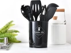 VAIVE Kookgerei Set Met Houder 12-delig - Keukengerei Set - Garde - Spatel Silicone -Keukenbarbecue 1200x908 1