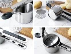 YUGN Aardappelpers Pureeknijper - Pureestamper - RVS - Inclusief 3 Verschillende Structuur Schijven - Cadeau Tip -Keukenbarbecue 1200x929 3