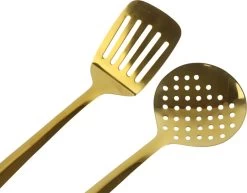 Orange85 Keukengerei Set - 5-delig - Goud - Schuimspaan - Spaghettilepel - Soeplepel - Spatel - Opscheplepel -Keukenbarbecue 1200x939