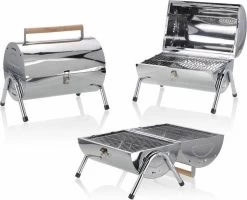 BBQ Collection Houtskoolbarbecue - Cilinder - Chroom -Keukenbarbecue 1200x972
