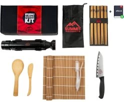Summit Products Sushi Bazooka Kit- Sushi Maker Set- Sushi Kit- All In One Sushi Set- Inclusief Online Bereidingsgids- Zwart -Keukenbarbecue 1200x988 1