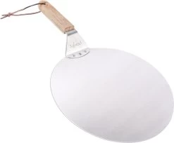 Nowad Pizzaschep RVS Rond Voor BBQ En Oven - 30,5 Cm - Pizzaspatel - Taartschep - Houten Handvat - Ophangbaar - Rond - Vaatwasbestendig - Keukenaccessoires -Keukenbarbecue 1200x992 2