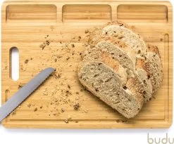 Budu Snijplank Bamboe XL - Snijplank Hout - Borrelplank - Broodplank - Tapasplank - Serveerplank - Houten Snijplanken - Snijplank Cadeau - 30 X 40cm -Keukenbarbecue 1200x997