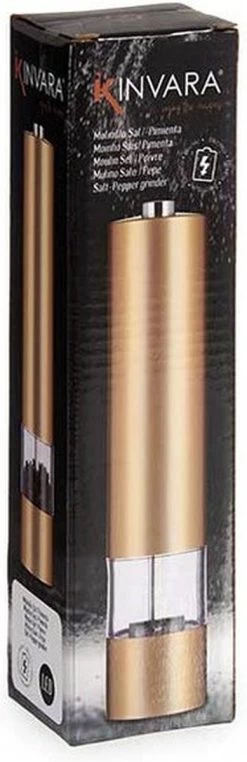 Kinvara Elektrische Zout/pepermolen 2 Stuks LED Kunststof Goud 23 Cm -Keukenbarbecue 389x1200 1