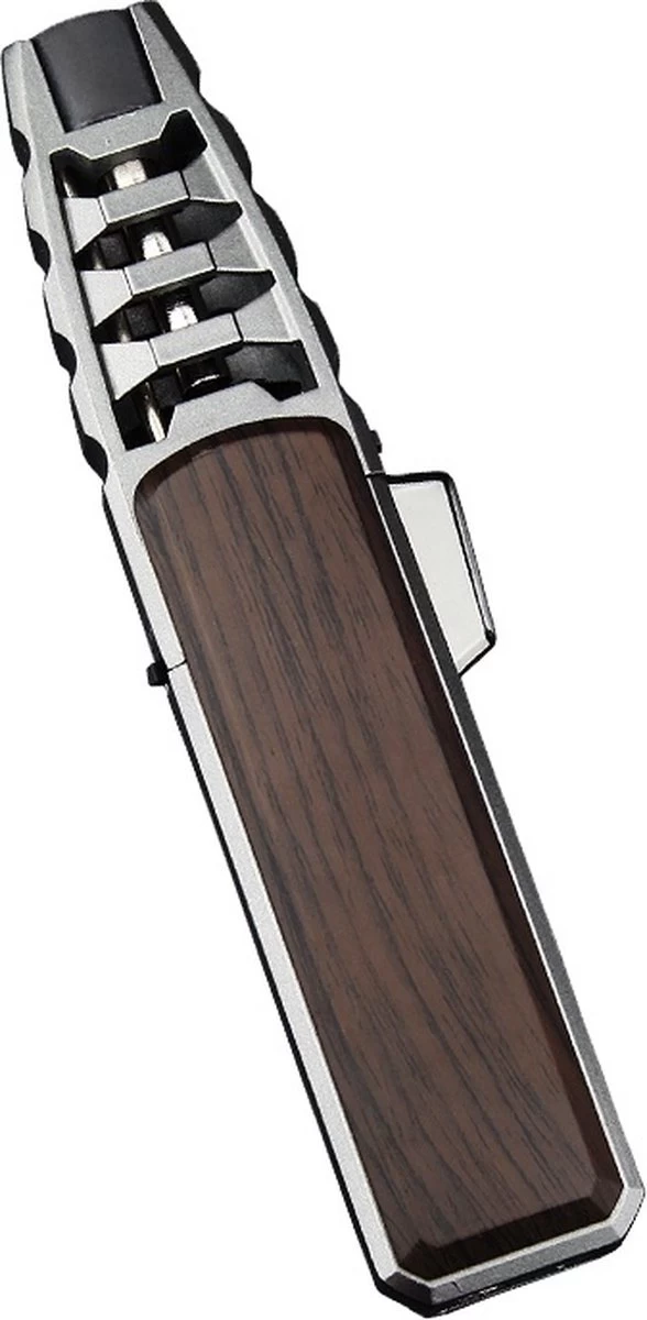 Merkloos Turbo Jetflame Aansteker - Gasbrander - Vuurwerk Torch - Crème Brûlée Brander - BBQ En Sigaren Aansteker - Windproof - Walnoothout Met Grijze Metalen Behuizing 9 Merkloos Turbo Jetflame Aansteker - Gasbrander - Vuurwerk Torch - Crème Brûlée Brander - BBQ En Sigaren Aansteker - Windproof - Walnoothout Met Grijze Metalen Behuizing - Afbeelding 7