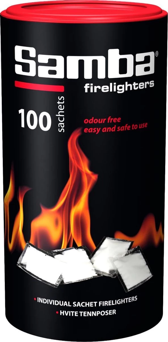Samba Aanmaakzakjes Openhaard - 100 Stuks In Koker 4 Samba Aanmaakzakjes Openhaard - 100 Stuks In Koker - Afbeelding 2
