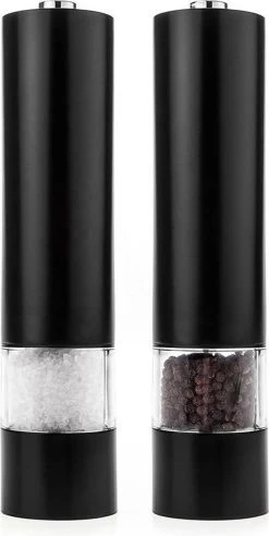IGOODS Keramiek Elektrische Pepermolen En Zoutmolen - Pepermolen - Zoutmolen - 2 Stuks - Zwart