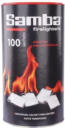 Samba Aanmaakzakjes Openhaard - 100 Stuks In Koker 8 Samba Aanmaakzakjes Openhaard - 100 Stuks In Koker -Keukenbarbecue 606x1200