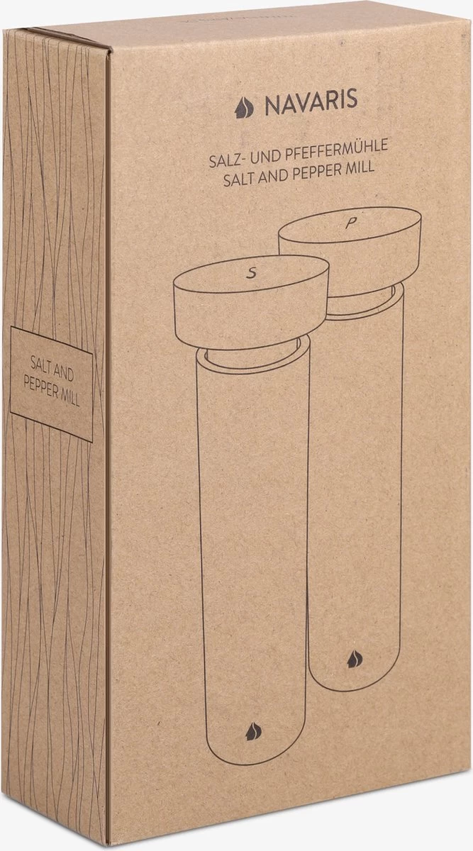 Navaris Zout En Pepermolen Set - Handmatige Molen Met Instelbaar Keramisch Maalwerk - Navulbaar En Duurzaam - Gemaakt Van Acaciahout 6 Navaris Zout En Pepermolen Set - Handmatige Molen Met Instelbaar Keramisch Maalwerk - Navulbaar En Duurzaam - Gemaakt Van Acaciahout - Afbeelding 4