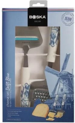 Boska Kaasset Delfts Blauw - Kaasschaaf - Kaasrasp - Kaasschaaf Voor Alle Soorten Kaas - Hollands Cadeau - Cadeauset - Giftset - Cadeautips - Keukengerei - Keuken Accessoires - 10 Jaar Garantie -Keukenbarbecue 731x1200
