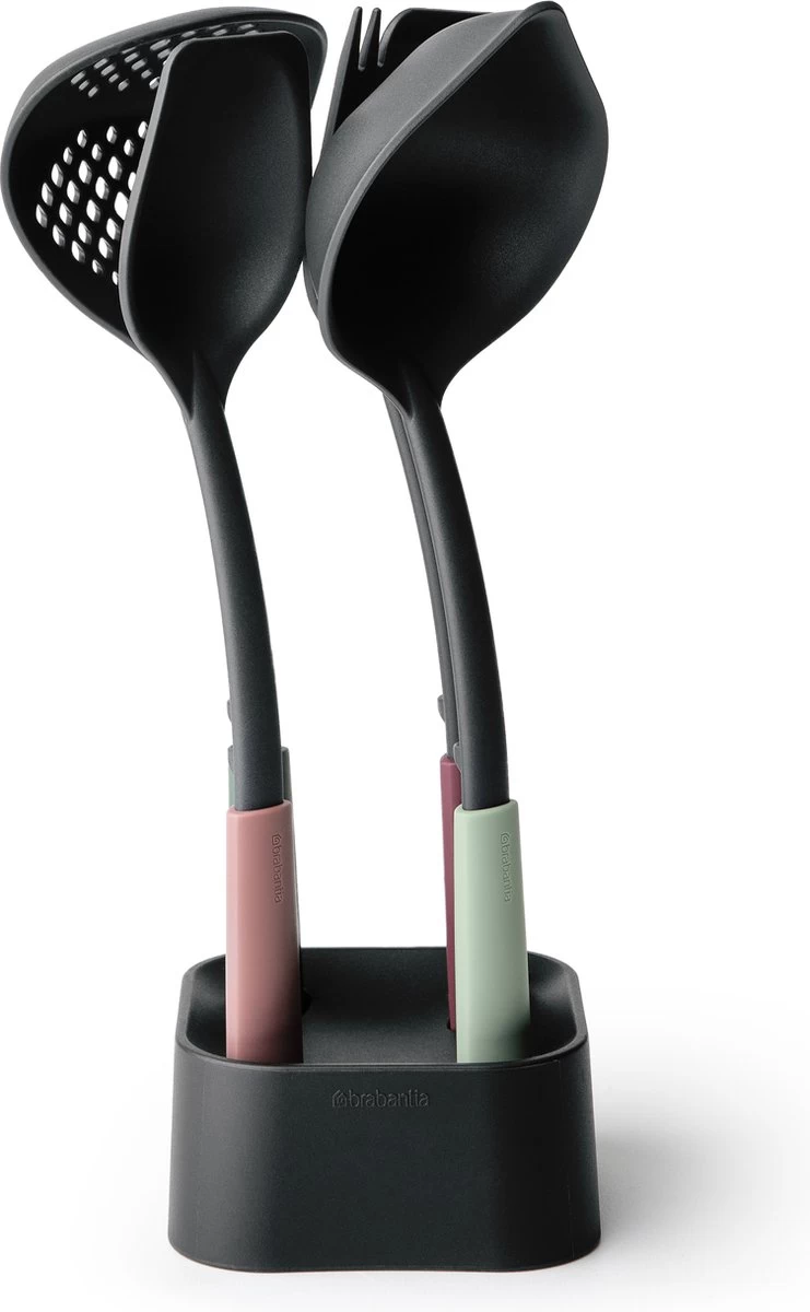 Brabantia Tasty+ Kookgerei Set - 4-delig Plus Houder - Mixed Colours 4 Brabantia Tasty+ Kookgerei Set - 4-delig Plus Houder - Mixed Colours - Afbeelding 2