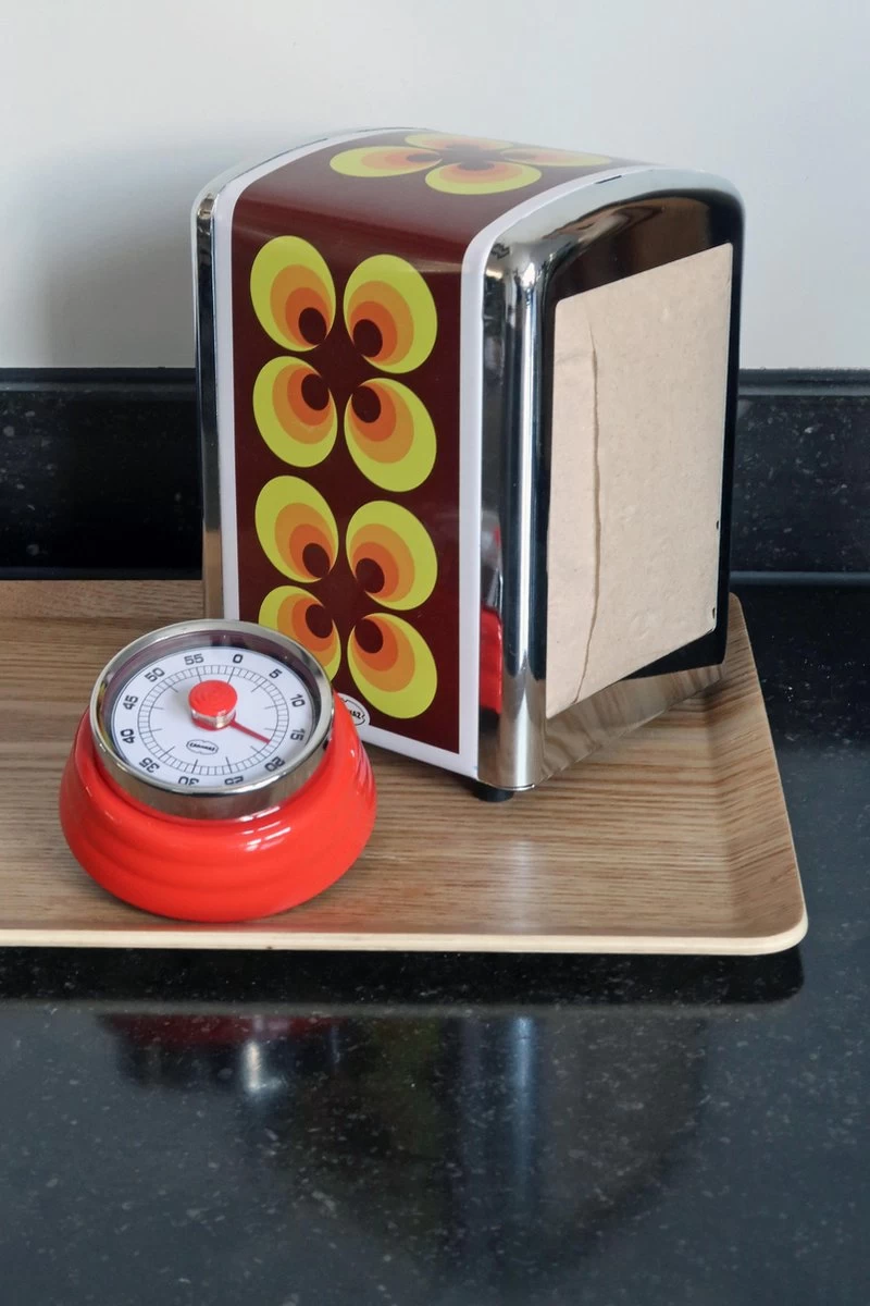 CABANAZ - Mechanische Kookwekker, Metaal Met Magneet, KITCHEN TIMER, Rood 4 CABANAZ - Mechanische Kookwekker, Metaal Met Magneet, KITCHEN TIMER, Rood - Afbeelding 2