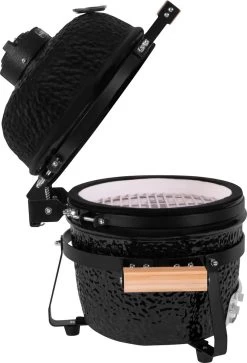 VONROC - BBQ - Kamado - 13 Inch - Ø27cm Kookoppervlak - Houtskoolbarbecue – Keramisch - Tafelmodel - Met Onderstel, Thermometer, Plate Setter & Regenhoes -Keukenbarbecue 817x1200 2