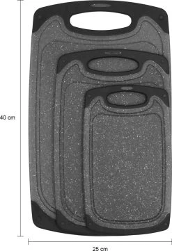 Krumble Snijplanken - Set Van 3 - Met Anti-slip Handvaten - 3-delig - Vaatwas Bestendig - Snijplankenset - 3 Formaten - Antraciet - Zwart - Kunststof -Keukenbarbecue 820x1200 4