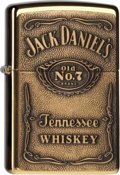 Aansteker Zippo Jack Daniel's Label Brass Emblem
