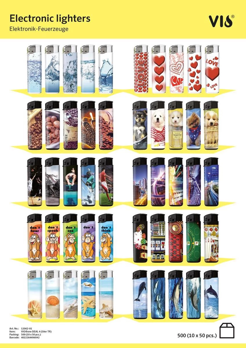 Klik Aanstekers 50 Stuks In Tray Navulbaar - Vio Deal Electronic Aansteker - Unilite Lighters 4 Klik Aanstekers 50 Stuks In Tray Navulbaar - Vio Deal Electronic Aansteker - Unilite Lighters - Afbeelding 2