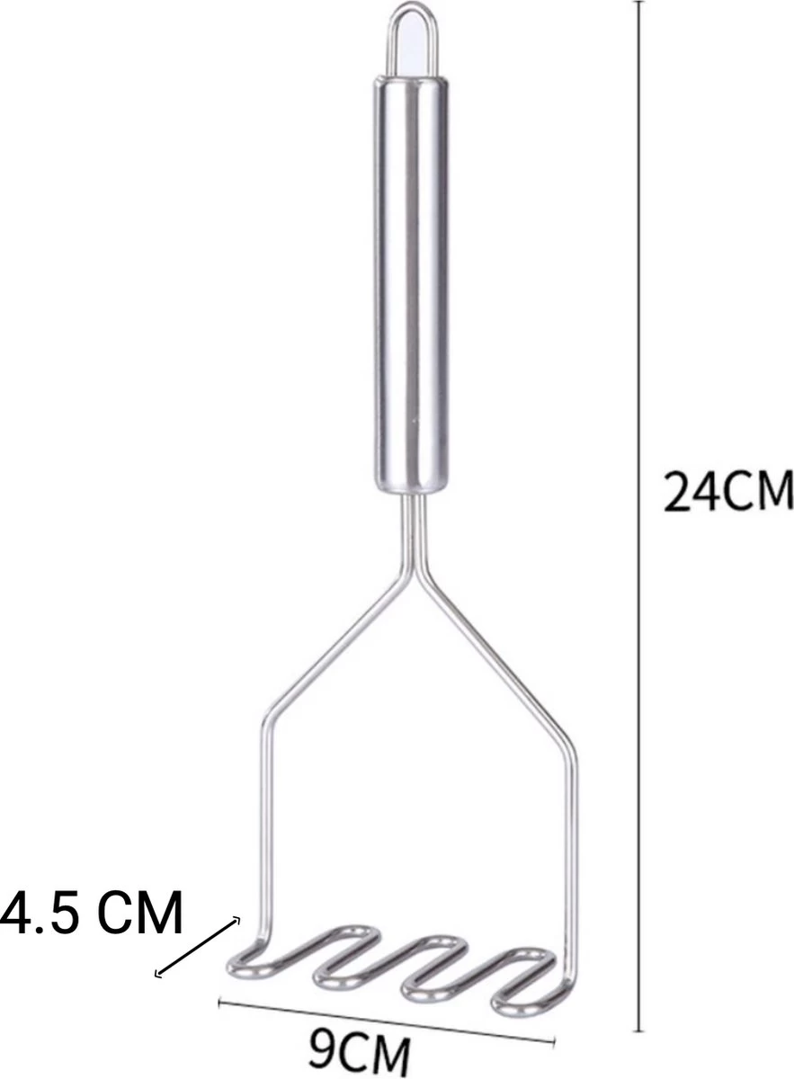 YUGN Pureestamper Aardappelstamper Stamper - Pureerder Stampotstamper - RVS - Cadeau Tip 12 YUGN Pureestamper Aardappelstamper Stamper - Pureerder Stampotstamper - RVS - Cadeau Tip - Afbeelding 10