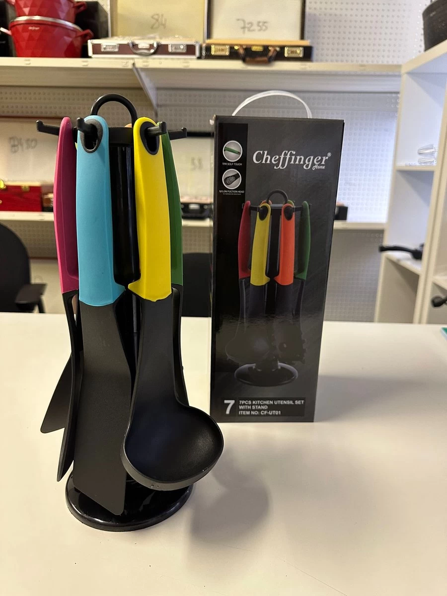 Cheffinger CF-UT01 Kookgerei – Keukengerei – 7-delige Keukengerei Set Met Standaard 12 Cheffinger CF-UT01 Kookgerei – Keukengerei – 7-delige Keukengerei Set Met Standaard - Afbeelding 10