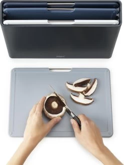 Joseph Joseph JosephJoseph - Folio - Snijplank - In Houder - Groot - Set Van 5 Stuks - Grijs -Keukenbarbecue 901x1200