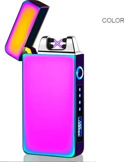 Merkloos Cuberna Elektrische Plasma USB Aansteker Met Batterij Indicator Rainbow - Wind En Storm Bestendig - Geschikt Voor Kaarsen, Vuurwerk, Sigaretten En BBQ -Keukenbarbecue 924x1200