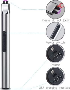 Staza - Oplaadbare Lange Elektrische Aansteker - Duurzame Plasma Aansteker - Inclusief Cadeauverpakking - BBQ - Kaarsen - Zwart -Keukenbarbecue 936x1200
