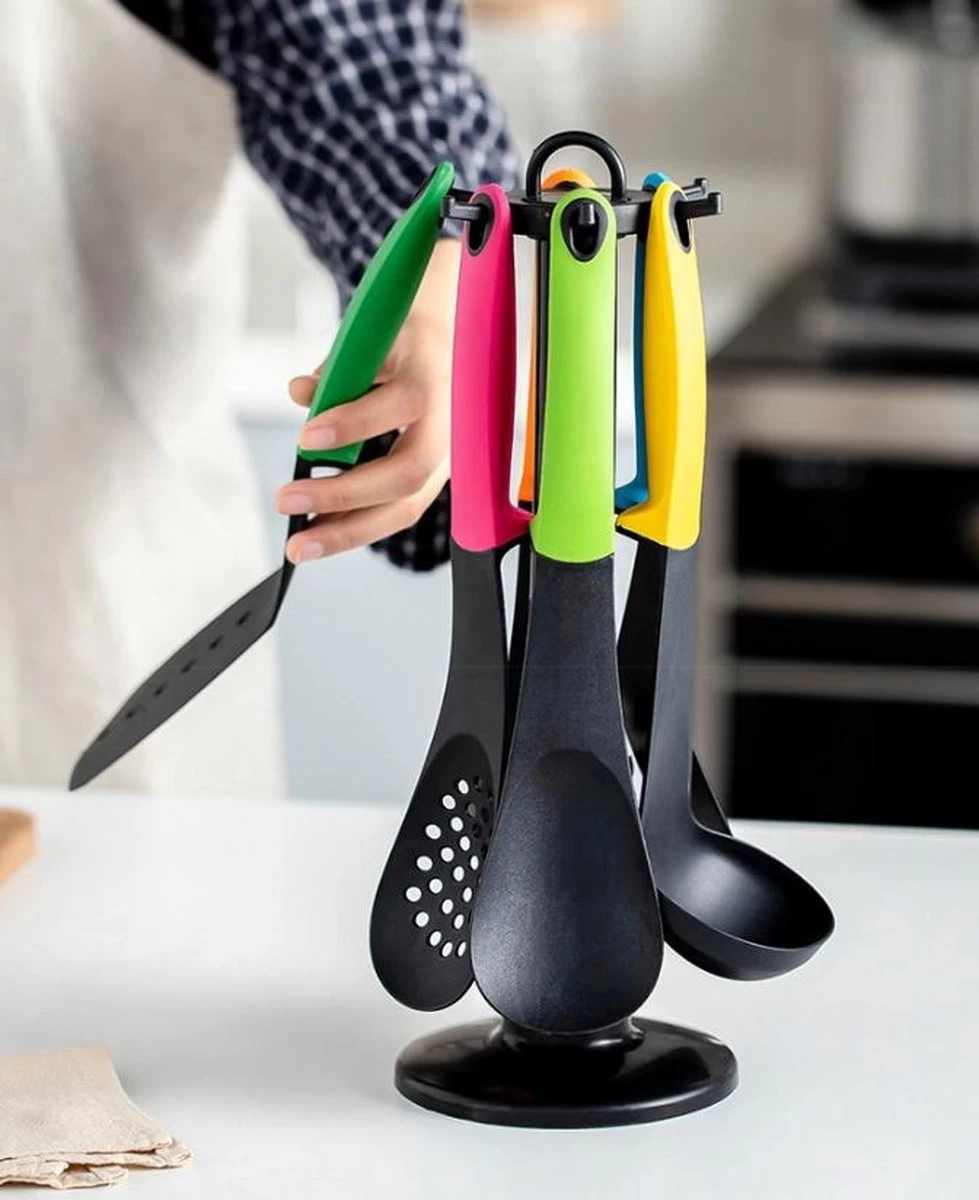 Cheffinger CF-UT01 Kookgerei – Keukengerei – 7-delige Keukengerei Set Met Standaard 7 Cheffinger CF-UT01 Kookgerei – Keukengerei – 7-delige Keukengerei Set Met Standaard - Afbeelding 5